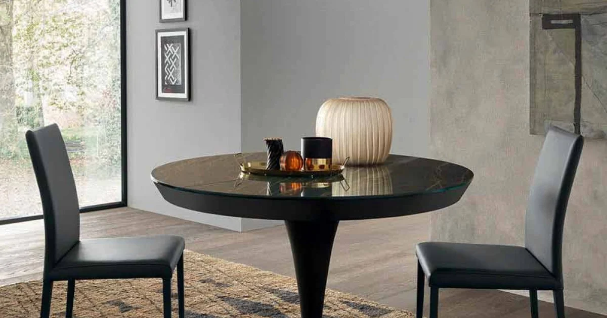 Tavolo da Pranzo Rotondo Allungabile in Ceramica Laminam Made in Italy - Lupetto