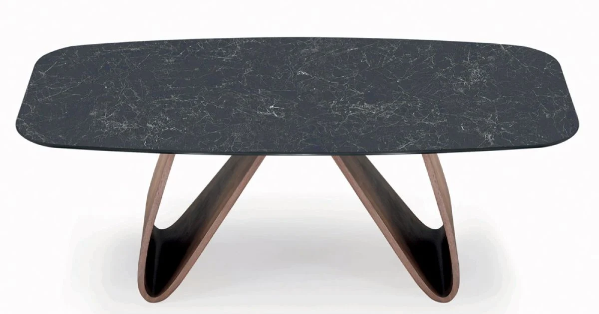 Tavolo da Soggiorno Fisso con Base in Legno Made in Italy - Equatore