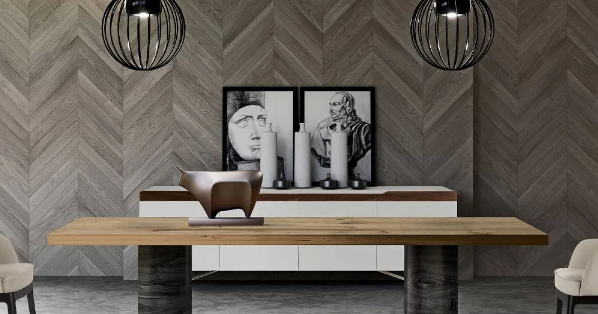 Tavolo da Zona Living Moderno in Legno Massello Made in Italy - Catrin