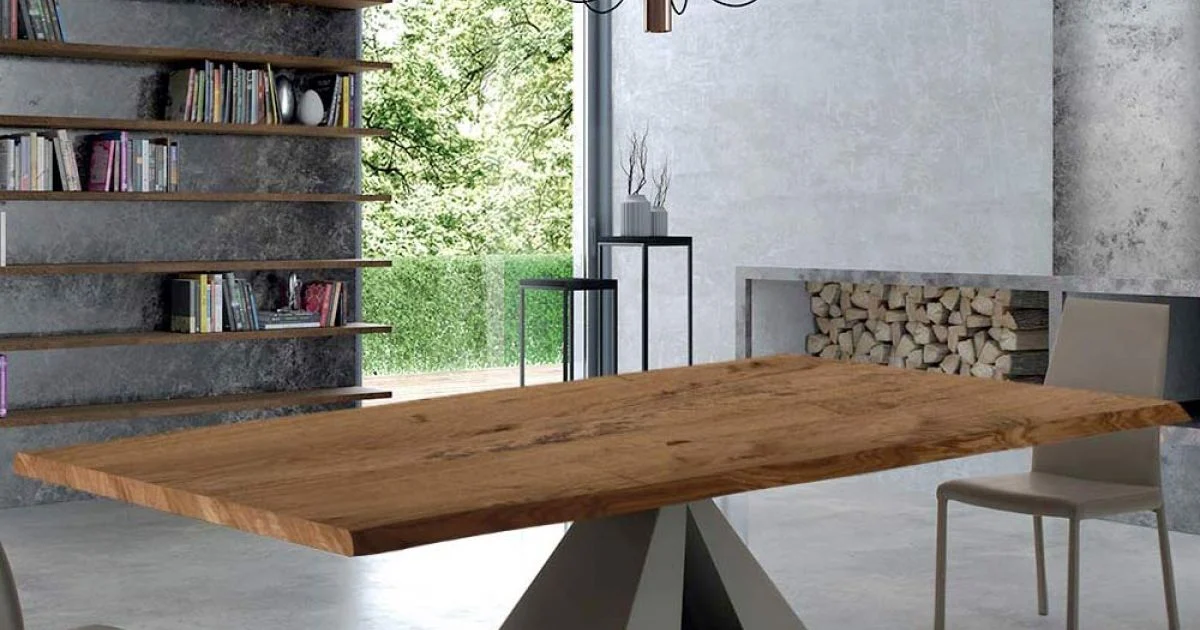 Tavolo di Design in Legno Impiallacciato e Acciaio Made in Italy – Dalmata