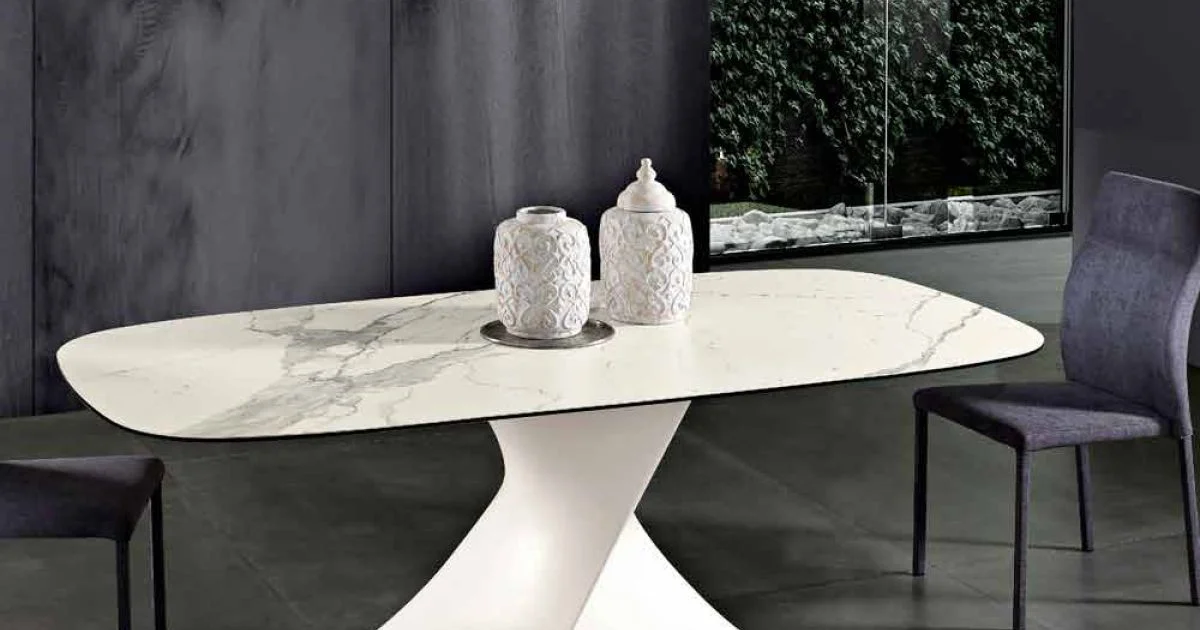 Tavolo di design moderno in vetroceramica prodotto in Italia, Clark