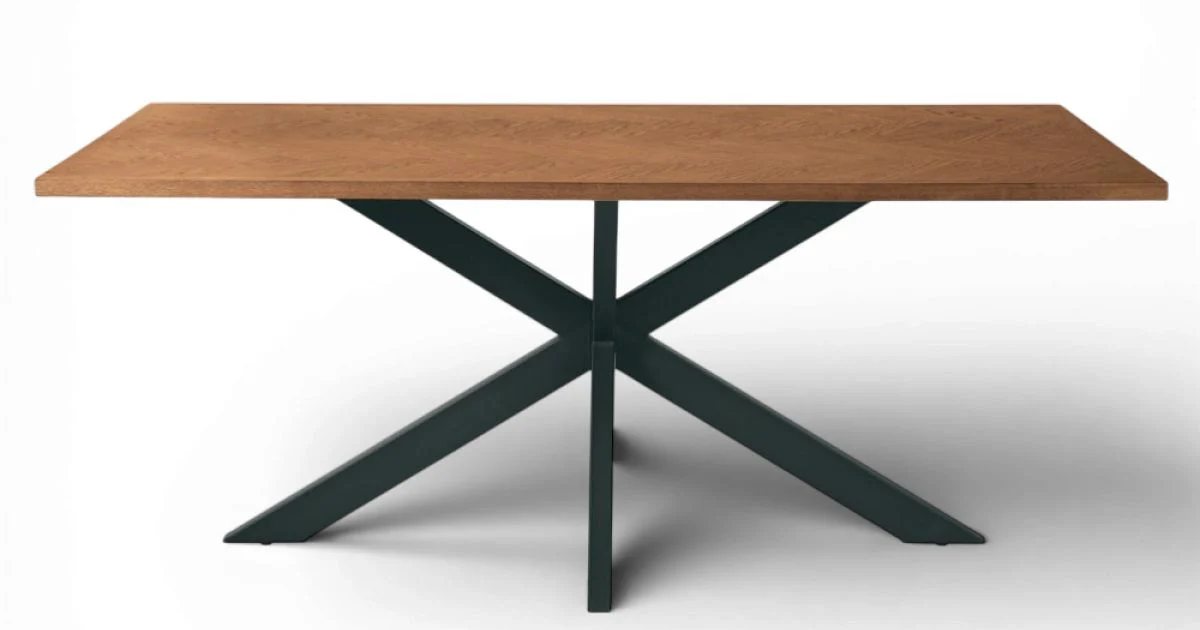 Tavolo Fisso 180x90 cm in Rovere e Base in Ferro - Legame