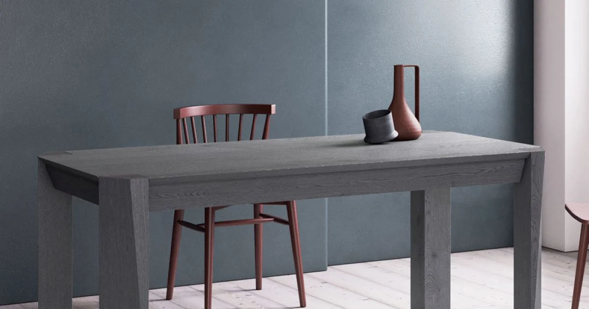 Tavolo Fisso con Piano Bisellato Listellare Made in Italy - Tratto