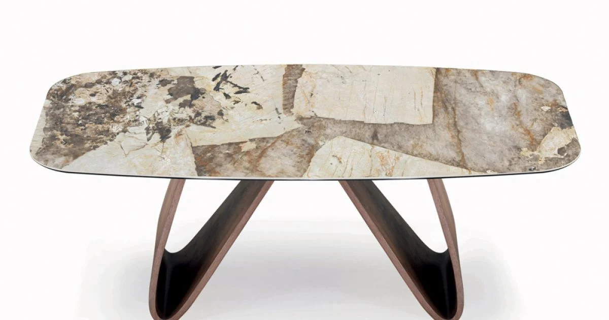 Tavolo Fisso da Soggiorno con Base in Legno Made in Italy - Equatore