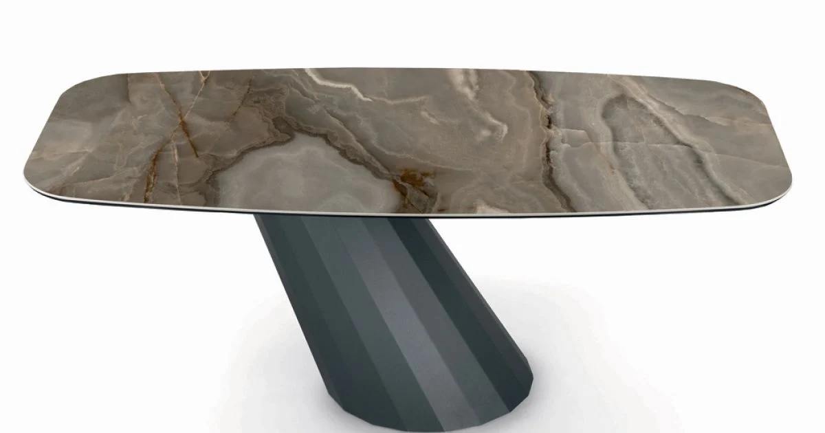 Tavolo Fisso in Acciaio e Piano in Ceramica Made in Italy - Pantaloni