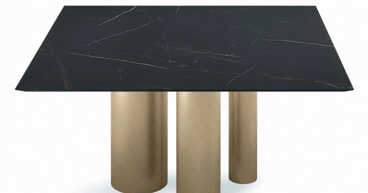 Tavolo Fisso Quadrato in Laminato e Acciaio Made in Italy - Forbici