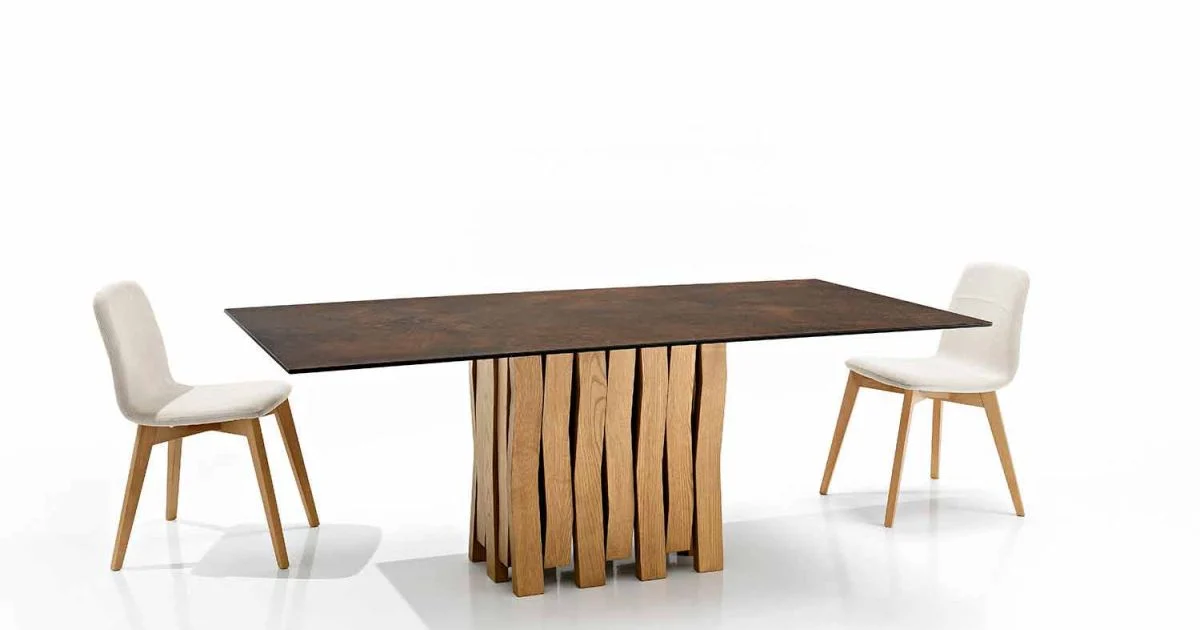 Tavolo in vetroceramica di moderno design fatto in Italia, Egisto