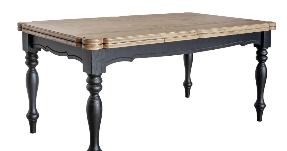 Tavolo Indoor Allungabile in Abete con Angoli Sagomati e Intarsi Made in Italy – Faramir