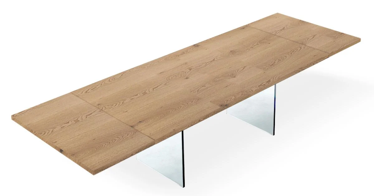 Tavolo Moderno Allungabile a 300 cm in Laminato e Vetro Made in Italy – Strappo