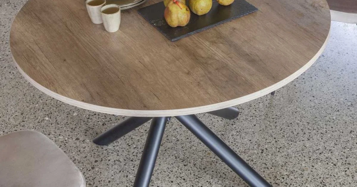 Tavolo Pranzo Allungabile Fino 165 cm in Acciaio e Legno Nobilitato - Veneto