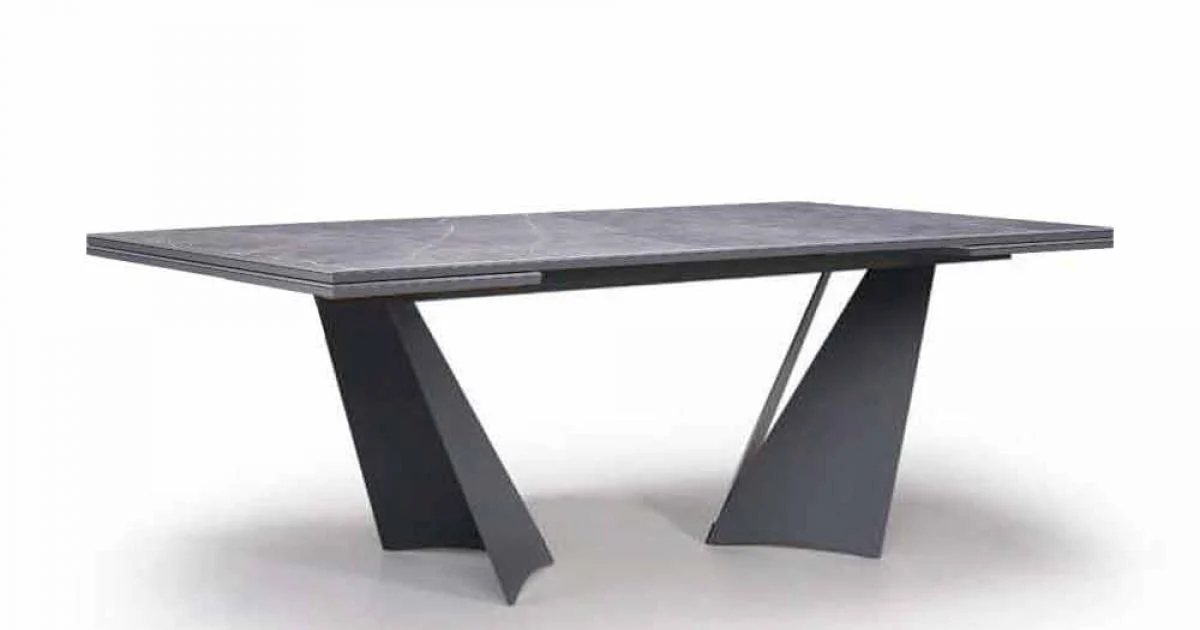Tavolo Pranzo Allungabile Fino a 294 cm in Gres e Metallo Made in Italy - Nuzzio