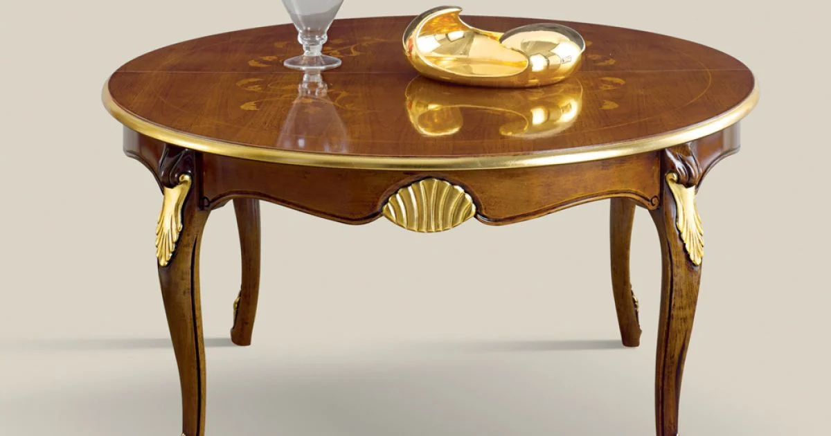 Tavolo Pranzo Rotondo Allungabile 240 cm in Legno Made in Italy - Baroque