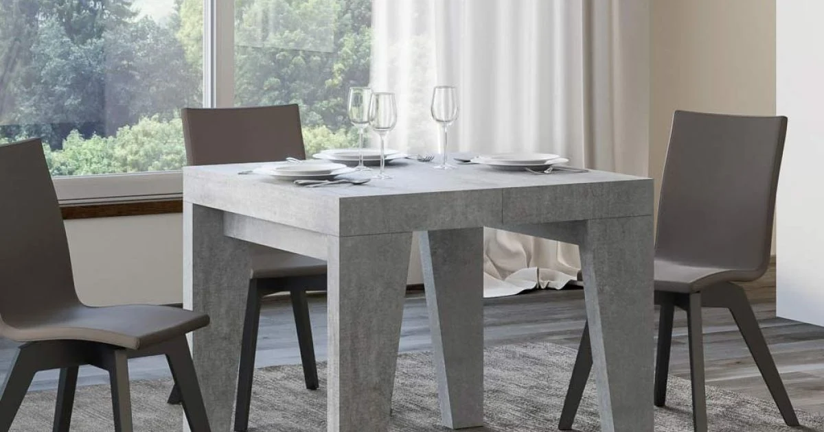 Tavolo Quadrato Allungabile a 246 cm in Legno Made in Italy - Fiore