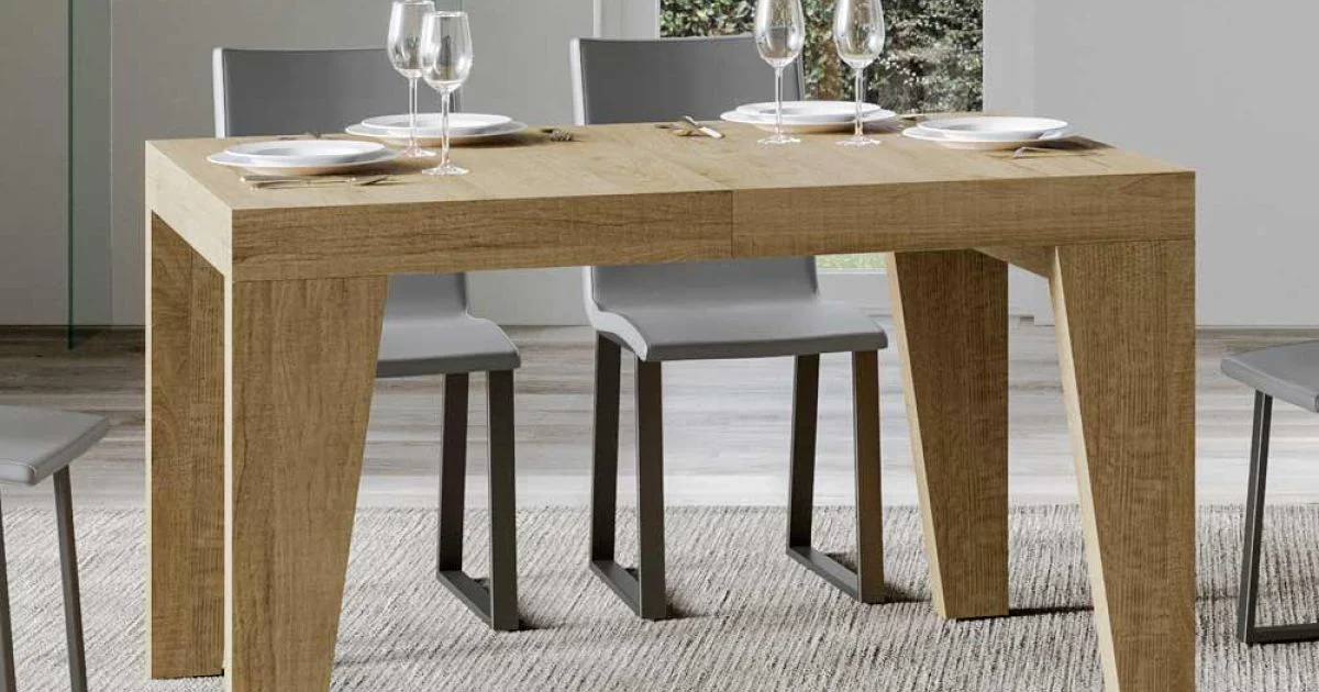 Tavolo Quadrato Allungabile a 440 cm in Legno Made in Italy - Fiore