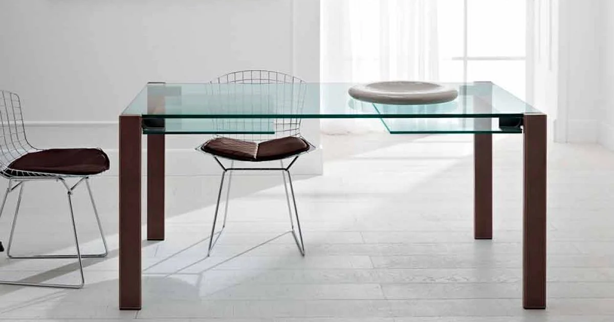 Tavolo Allungabile Fino a 280 cm in Vetro Trasparente Made in Italy – Sopot