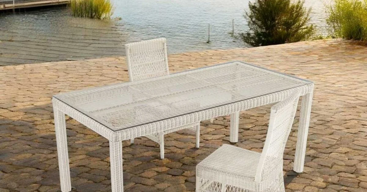 Tavolo Rettangolare da Giardino con 2 Poltroncine e 4 Sedie - Gigi