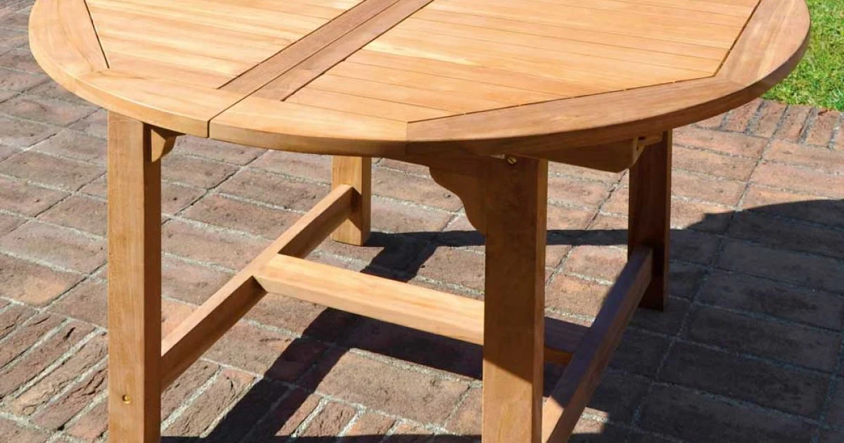 Tavolo Rotondo Allungabile a 170 cm da Esterno Realizzato in Teak - Armonia