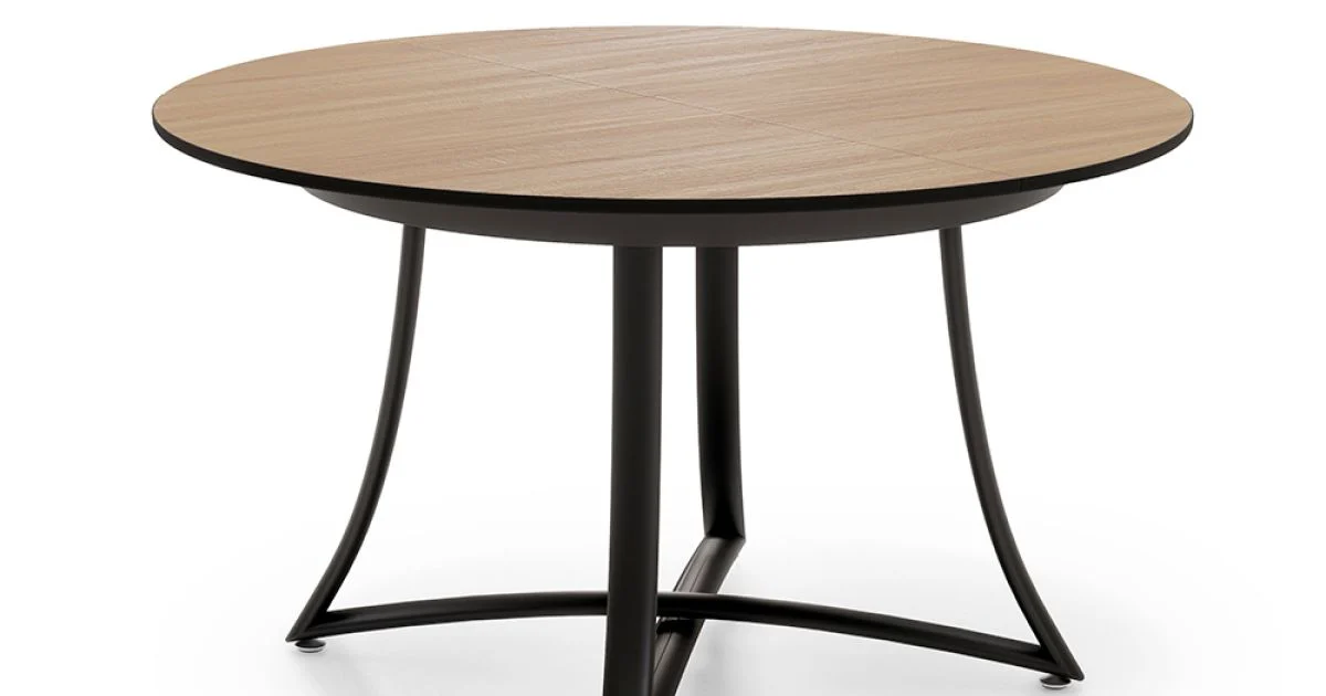 Tavolo Rotondo Allungabile con Piano in MDF Rivestito in Laminato - Puglia