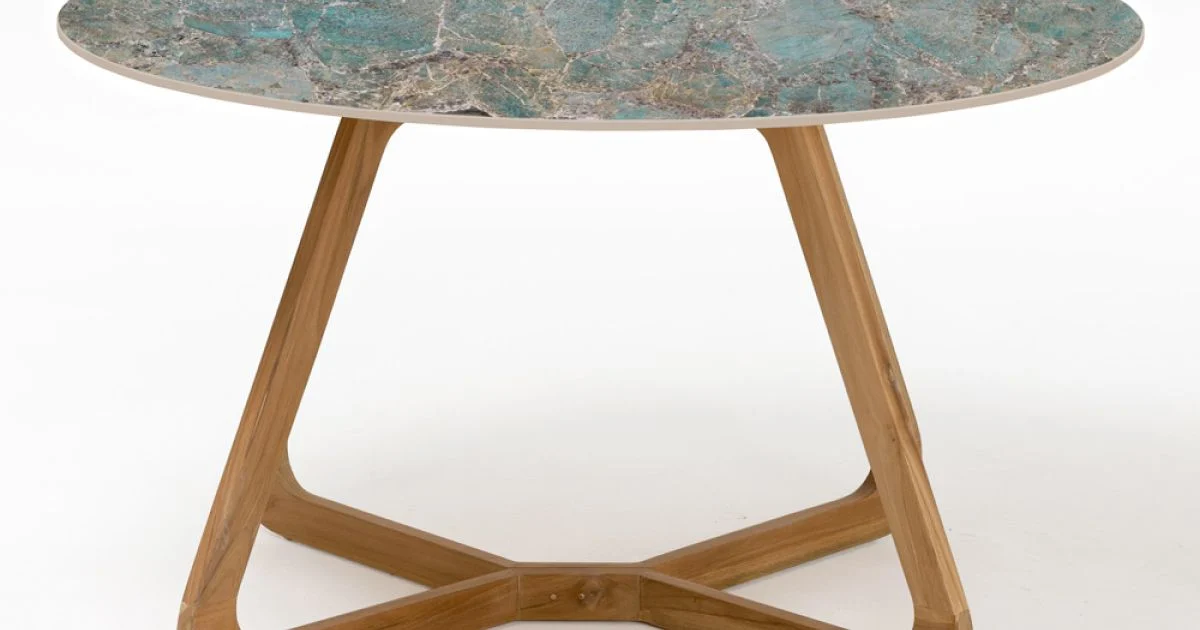 Tavolo Rotondo da Esterno in Ceramica Santos Made in Italy - Pegaso