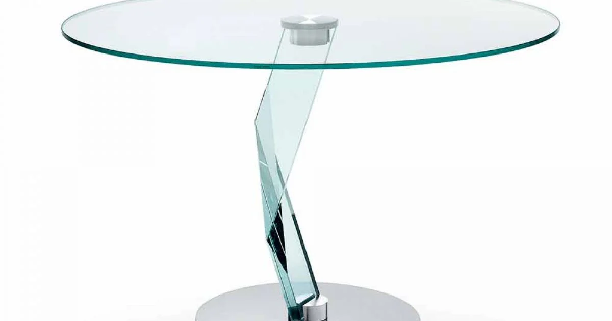 Tavolo Rotondo di Design Moderno in Vetro Extrachiaro Made in Italy – Akka