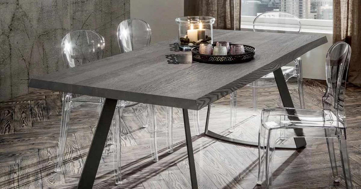 Tavolo Sala da Pranzo con Piano in Rovere Scortecciato Made in Italy - Pinocchio