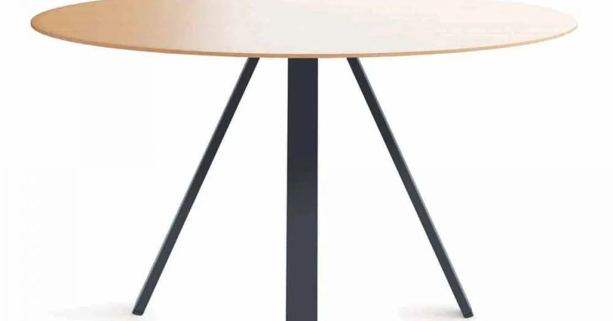 Tavolo Sala da Pranzo Tondo in Metallo e MDF Made in Italy - Cornelius