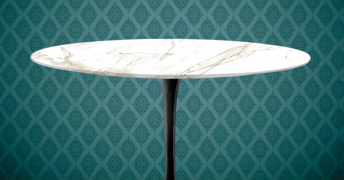 Tavolo Tulip Eero Saarinen H 74 in Ceramica Entzo Made in Italy - Scarlet