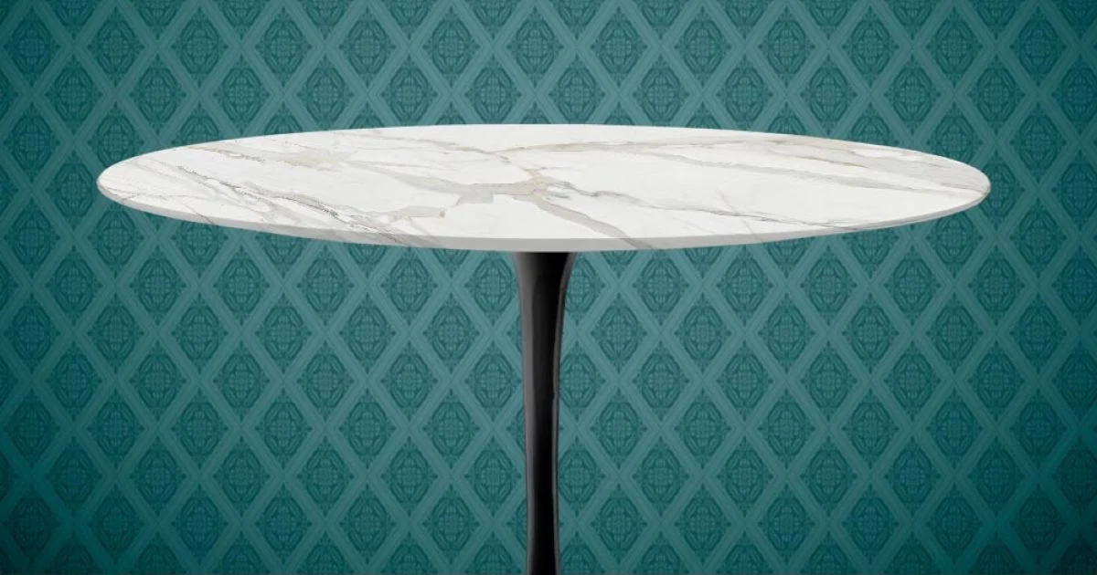 Tavolo Tulip Eero Saarinen H 74 in Ceramica Morpheus Made in Italy - Scarlet