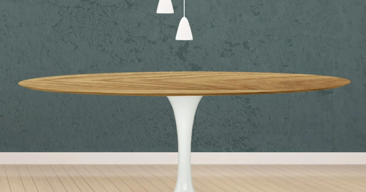 Tavolo Tulip Eero Saarinen H 74 Ovale in Rovere Naturale Made in Italy - Scarlet