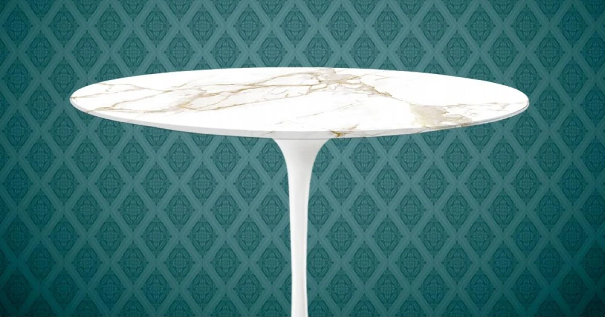 Tavolo Tulip Eero Saarinen H 74 Rotondo in Ceramica Entzo Made in Italy - Scarlet