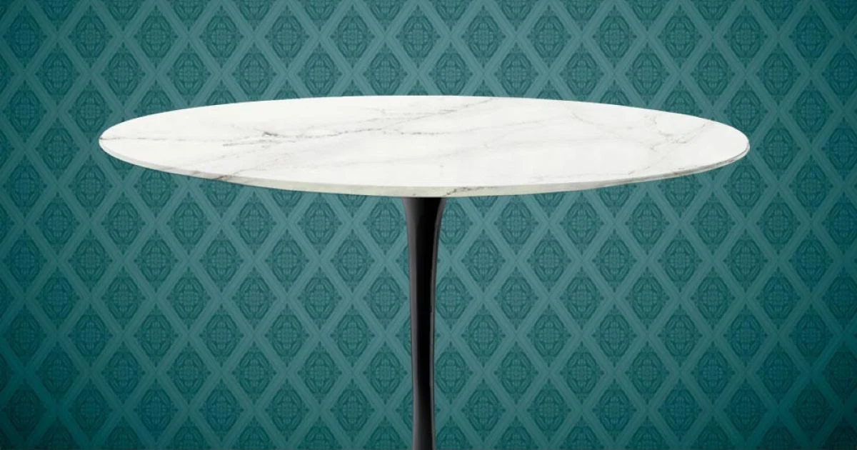 Tavolo Tulip Eero Saarinen H 74 Rotondo in Ceramica Rem Made in Italy - Scarlet