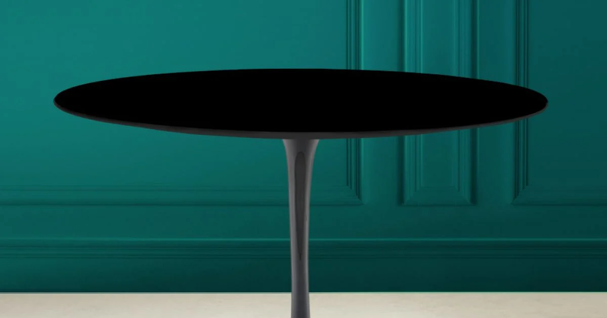 Tavolo Tulip Eero Saarinen H 73 Rotondo in Nero Assoluto Made in Italy - Scarlet