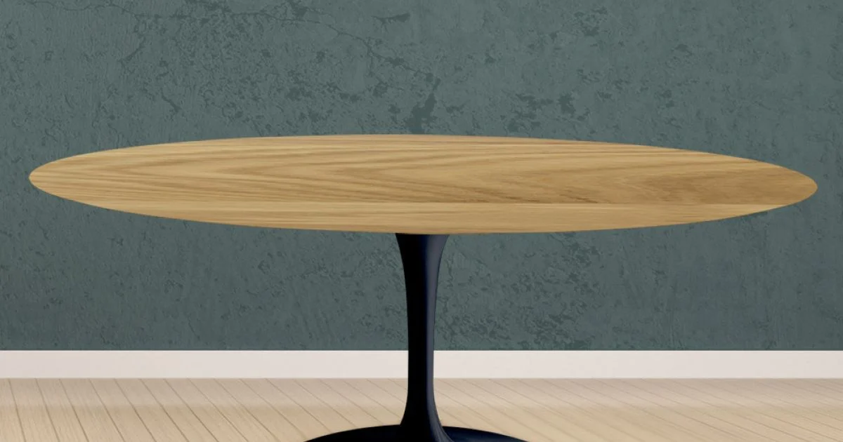 Tavolo Tulip Eero Saarinen H 74 Rotondo in Rovere Naturale Made in Italy - Scarlet