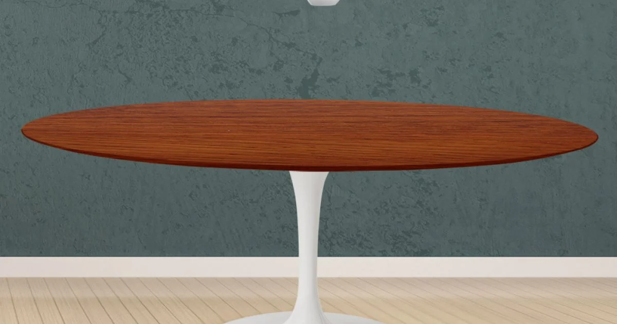 Tavolo Tulip Eero Saarinen H 74 Rotondo in Rovere Tinto Ciliegio Made in Italy - Scarlet