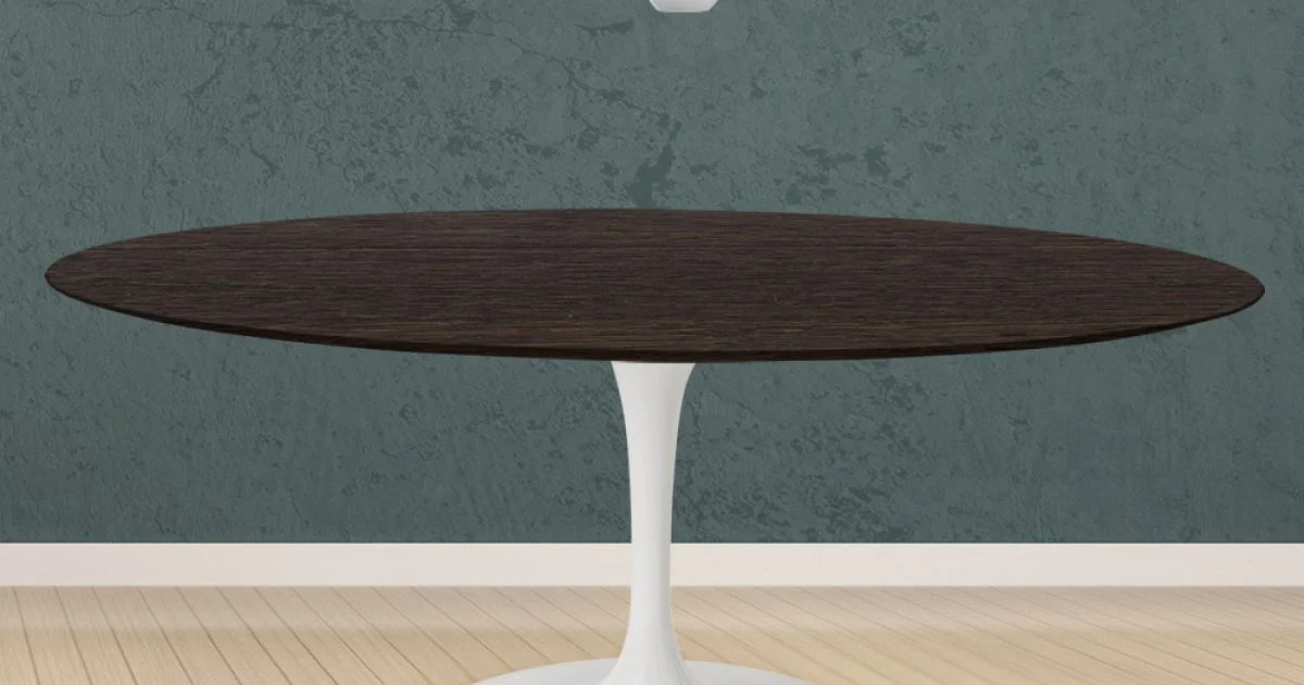 Tavolo Tulip Eero Saarinen H 74 Rotondo in Rovere Tinto Moka Made in Italy - Scarlet