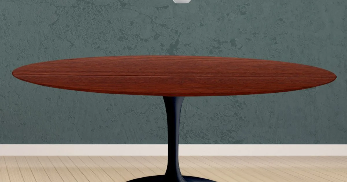 Tavolo Tulip Eero Saarinen H 74 Rotondo in Rovere Tinto Palissandro Made in Italy - Scarlet