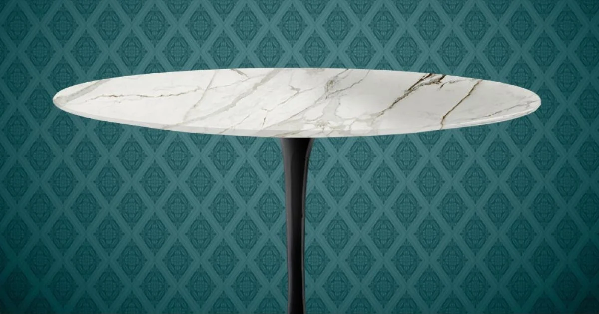 Tavolo Tulip Eero Saarinen H 74 in Ceramica Lucid Made in Italy - Scarlet