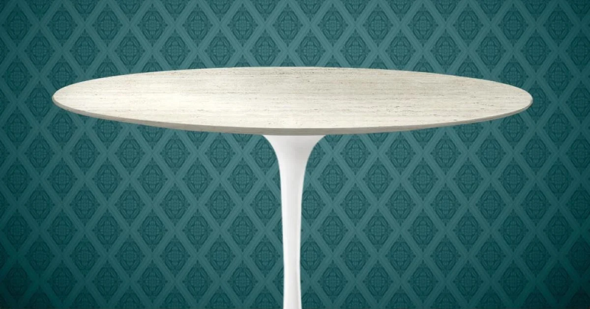 Tavolo Tulip Eero Saarinen H 74 in Ceramica Marmorio Made in Italy - Scarlet