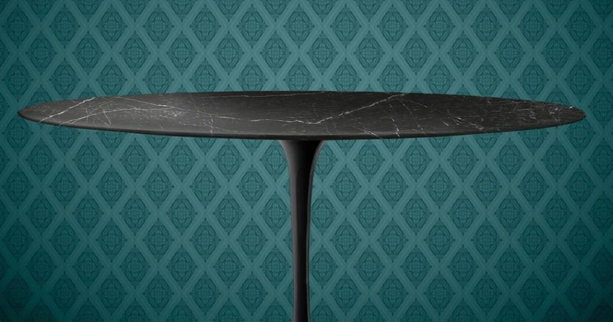 Tavolo Tulip Eero Saarinen H 74 Ovale in Ceramica Somnia Made in Italy - Scarlet
