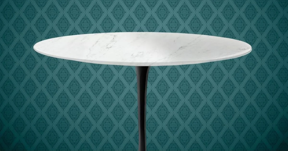 Tavolo Tulip Eero Saarinen H 74 Rotondo in Ceramica Salina Made in Italy - Scarlet