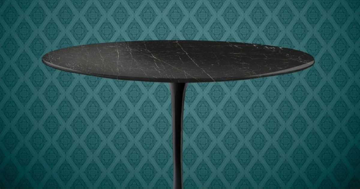 Tavolo Tulip Eero Saarinen H 74 Rotondo in Ceramica Somnia Made in Italy - Scarlet