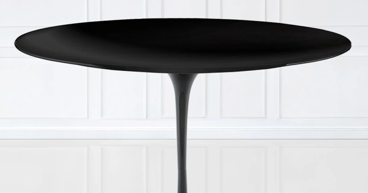 Tavolo Tulip Eero Saarinen H 74 Ovale in laminato Liquido Nero Made in Italy - Scarlet