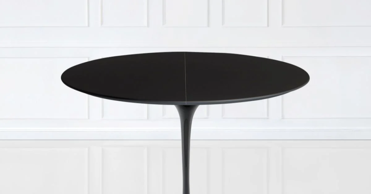 Tavolo Tulip Saarinen H 74 Allungabile in Laminato Liquido Nero Made in Italy - Scarlet