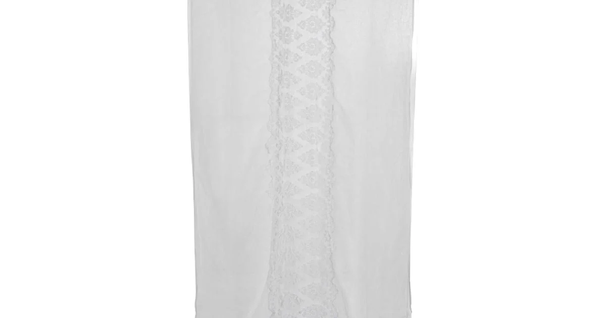 Tenda di Lino Retro Leggero con Organza e Ricamo di Lusso Italiano - Marinella