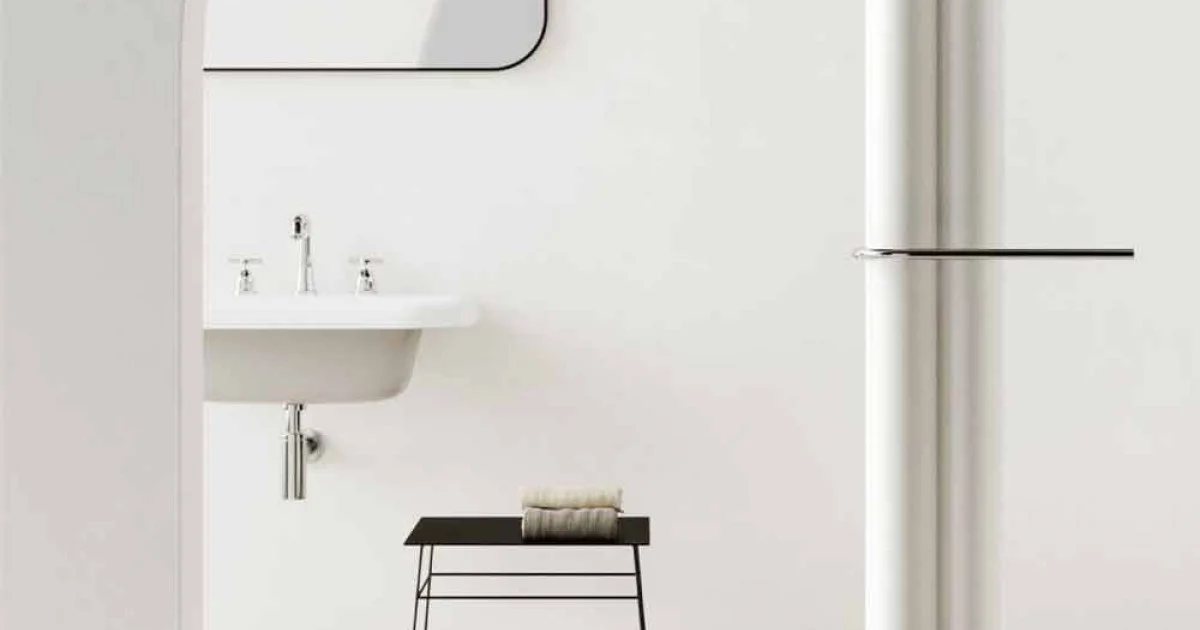 Termoarredo Bagno Design Verticale a Terra Elettrico 450 Watt - Ottolungo