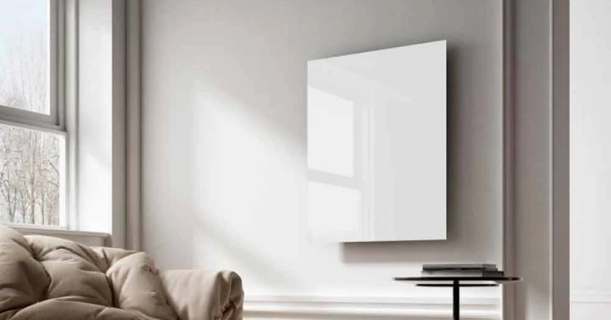 Termoarredo elettrico a raggi infrarossi design in vetro bianco Clear