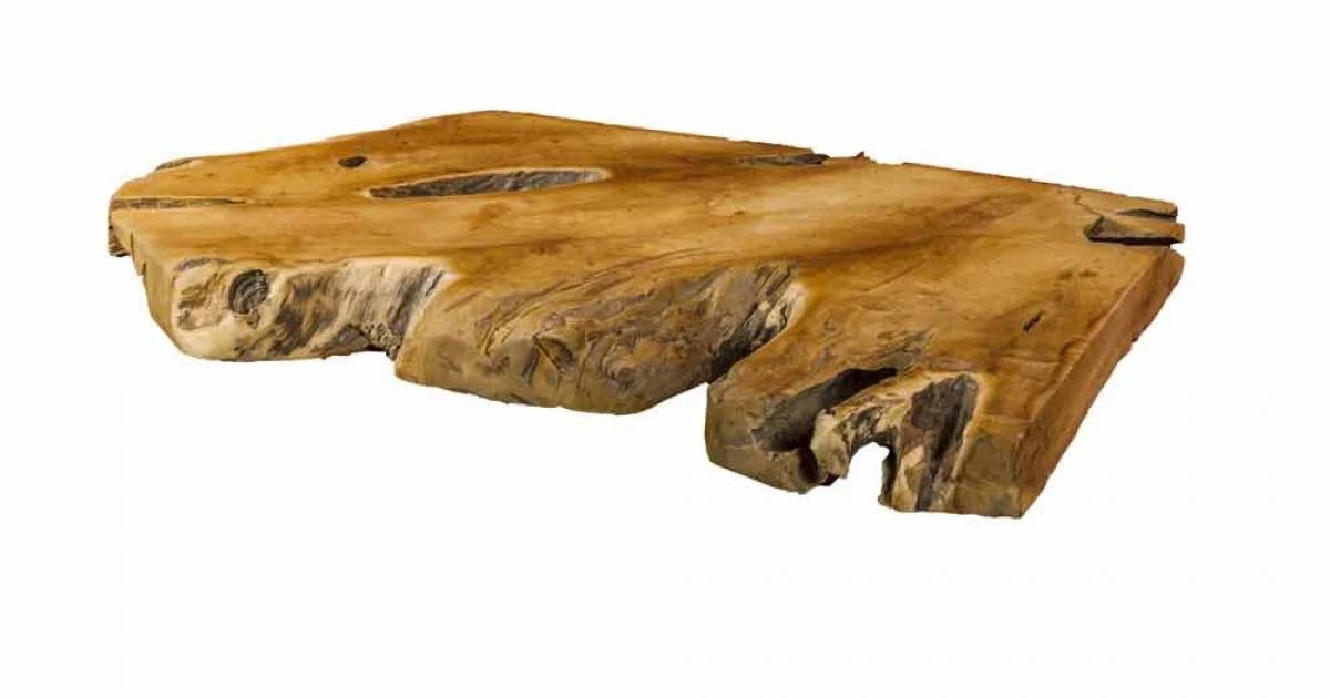 Top Bagno Sospeso in Legno di Teak Massello, Pezzo Unico - Perfetto