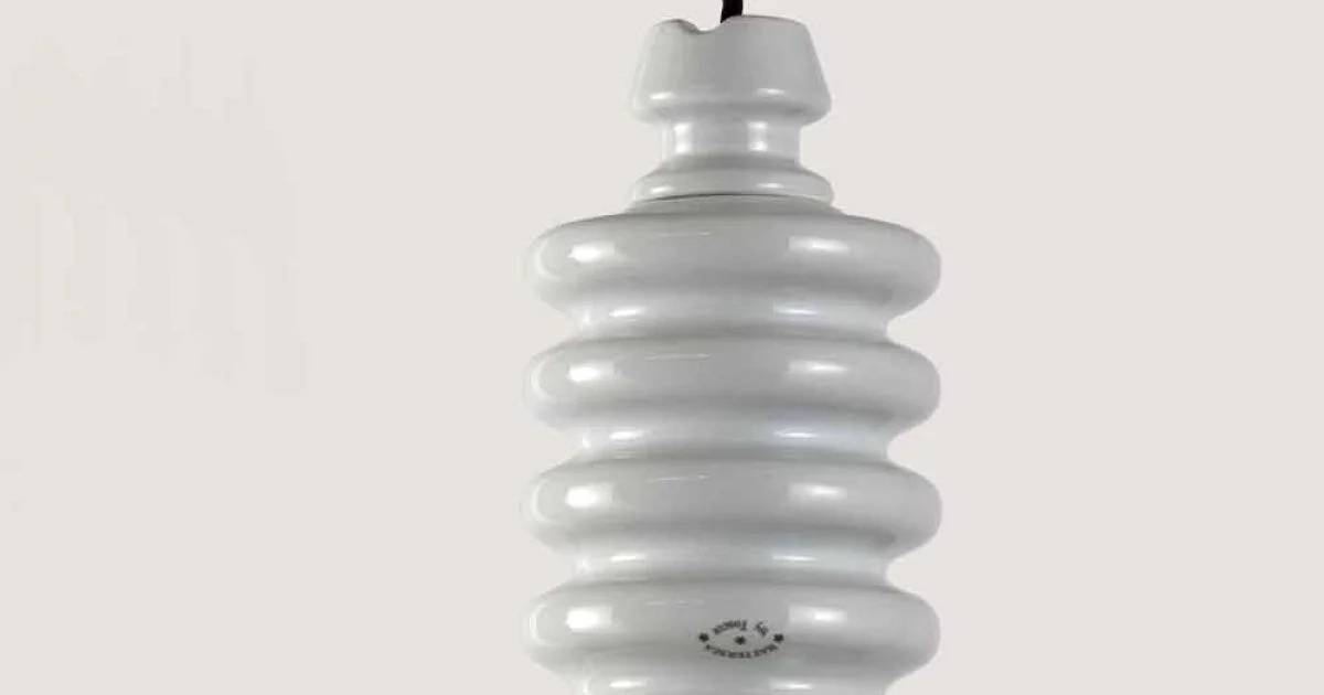 Toscot Battersea lampada a sospensione in ceramica bianca, Made in Italy