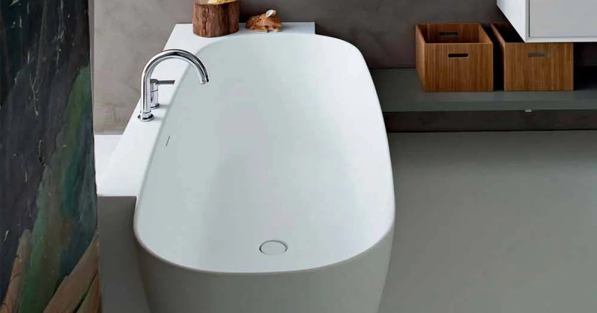 Vasca da Bagno Freestanding di Design Bianco Stile Moderno - Lipperiavas1
