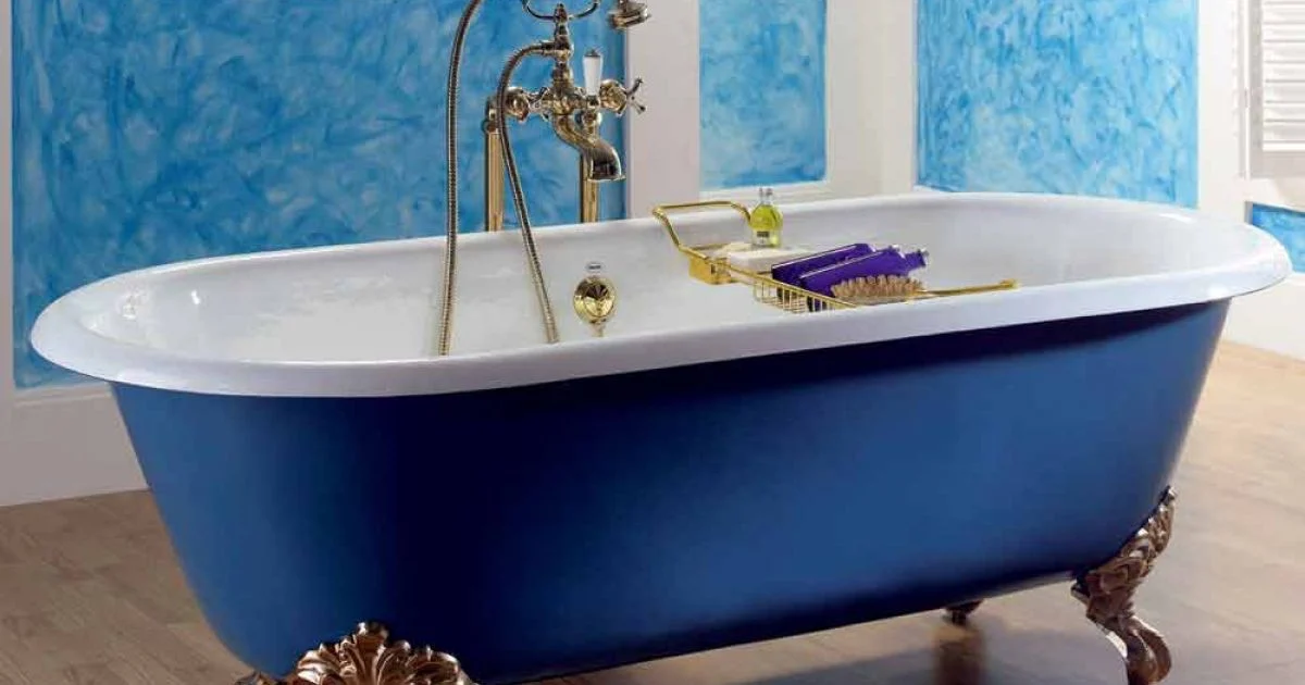Vasca da bagno freestanding vintage in ghisa verniciata con piedini Diane